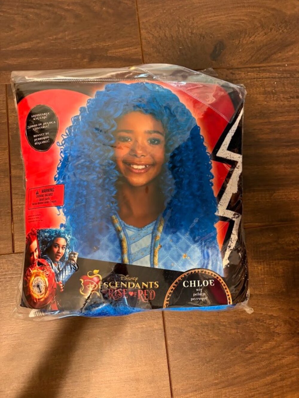 Childs Blue Curley adjustable wig. Disney Descendant's Rise and Red Chloe